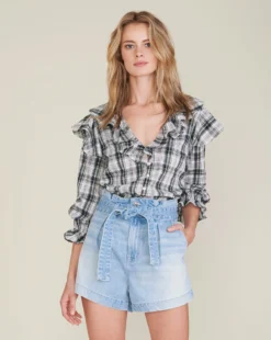 Veronica Beard Nori Paper-Bag Short