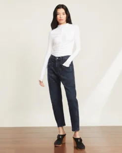 Veronica Beard Charlie Barrel Jean | Patch Pockets