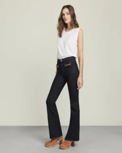 Veronica Beard Florence Flare-Leg Jean | Chain Pockets Clothing