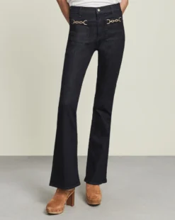 Veronica Beard Florence Flare-Leg Jean | Chain Pockets Clothing