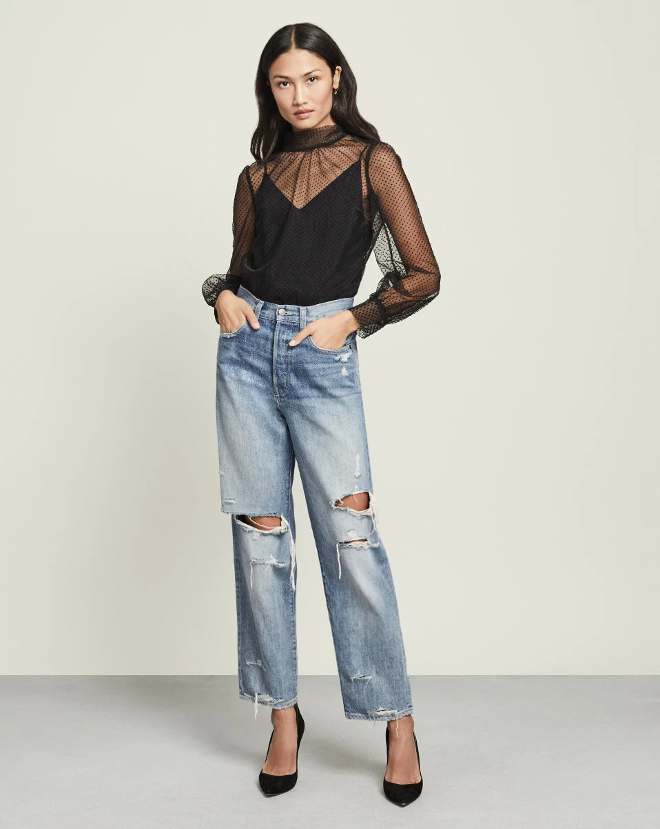 Veronica Beard Blake Straight-Leg Jean | Distressed Clothing Veronica Beard Blake Straight-Leg Jean | Distressed Clothing