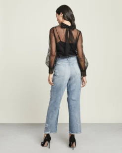 Veronica Beard Blake Straight-Leg Jean | Distressed Clothing 4 Veronica Beard Blake Straight-Leg Jean | Distressed Clothing