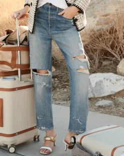 Veronica Beard Blake Straight-Leg Jean | Distressed Clothing 6 Veronica Beard Blake Straight-Leg Jean | Distressed Clothing