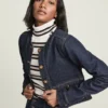 Veronica Beard Clothing Sadler Collarless Denim Jacket 2 Veronica Beard Clothing Sadler Collarless Denim Jacket