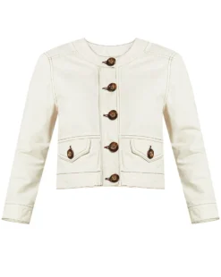 Veronica Beard Sadler Collarless Denim Jacket Clothing