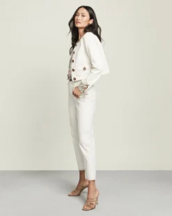 Veronica Beard Sadler Collarless Denim Jacket Clothing