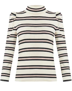 Veronica Beard Clothing Cedar Striped Turtleneck