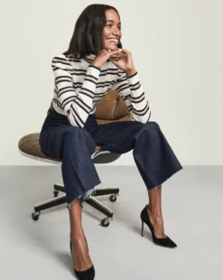 Veronica Beard Clothing Cedar Striped Turtleneck