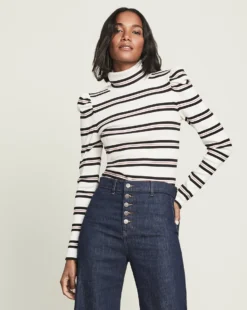 Veronica Beard Clothing Cedar Striped Turtleneck