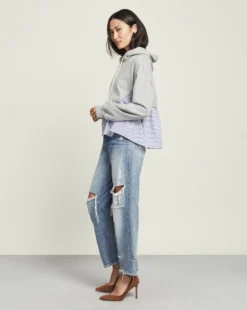 Veronica Beard Clothing Hockley Mixed-Media Sweatshirt