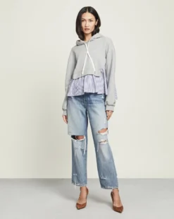 Veronica Beard Clothing Hockley Mixed-Media Sweatshirt