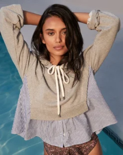 Veronica Beard Clothing Hockley Mixed-Media Sweatshirt