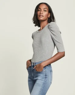 Veronica Beard Dansby Ribbed Top