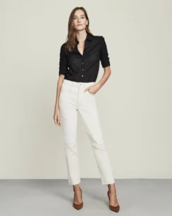 Veronica Beard Clothing Ryleigh Slim-Straight Jean | Raw Hem