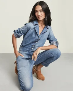 Veronica Beard Clothing Oaklyn Denim Jumpsuit