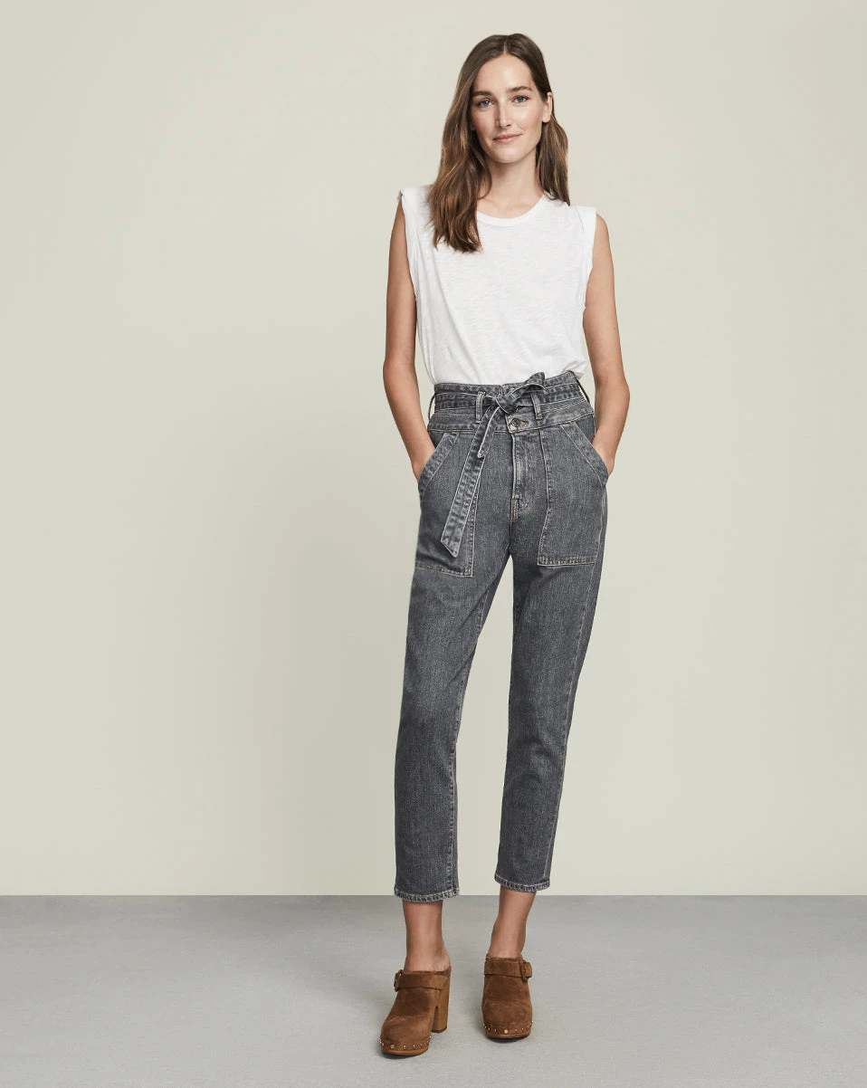 Veronica Beard Clothing Logan Straight-Leg Jean | Tie Belt Veronica Beard Clothing Logan Straight-Leg Jean | Tie Belt