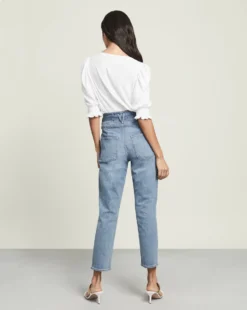 Veronica Beard Logan Straight-Leg Jean | Tie Belt