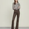 Veronica Beard Beverly Skinny-Flare Pant | Coated