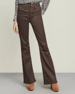 Veronica Beard Beverly Skinny-Flare Pant | Coated