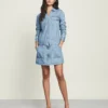 Veronica Beard Clothing Cicely Drop-Waist Denim Dress 1 Veronica Beard Clothing Cicely Drop-Waist Denim Dress
