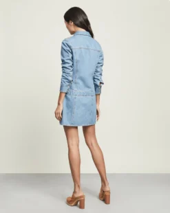 Veronica Beard Clothing Cicely Drop-Waist Denim Dress