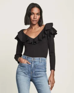 Veronica Beard Strata Ruffled Top