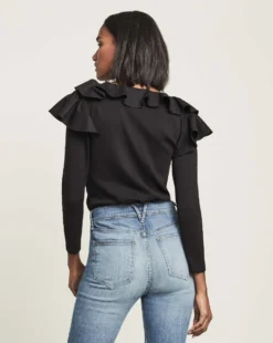 Veronica Beard Strata Ruffled Top