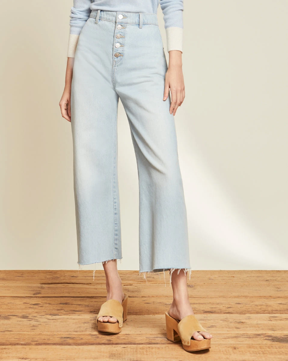 Veronica Beard Grant Wide-Leg Jean | Raw Hem Clothing Veronica Beard Grant Wide-Leg Jean | Raw Hem Clothing