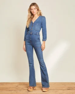 Veronica Beard Savanna Denim Jumpsuit Clothing