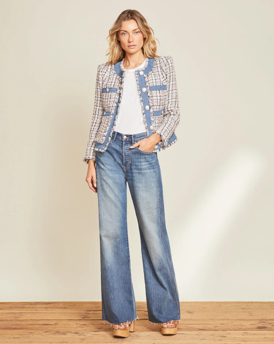 Veronica Beard Taylor Wide-Leg Jean | Raw Hem Veronica Beard Taylor Wide-Leg Jean | Raw Hem