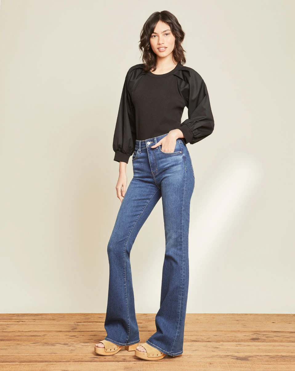 Veronica Beard Gibbson Pleat-Sleeve Top Veronica Beard Gibbson Pleat-Sleeve Top