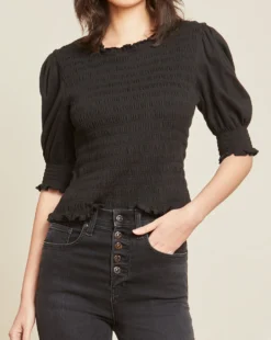 Veronica Beard Langston Smocked Top Best Sellers
