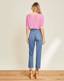 Veronica Beard Clothing Logan Straight-Leg Jean | Tie Belt