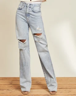 Veronica Beard Dylan Straight-Leg Jean | Distressed