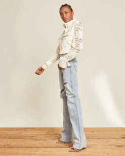 Veronica Beard Dylan Straight-Leg Jean | Distressed