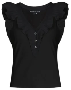 Veronica Beard Adrianna Ruffled Rib Top Clothing