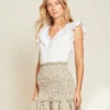 Veronica Beard Adrianna Ruffled Rib Top Clothing