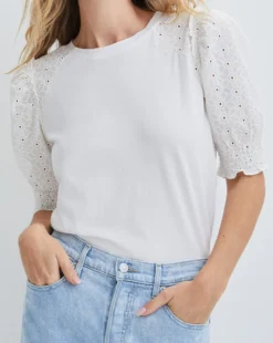 Veronica Beard Marcia Mixed-Media Tee Clothing