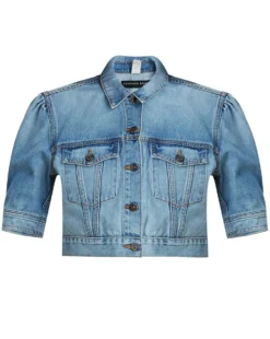 Veronica Beard New Arrivals Raina Short-Sleeved Denim Jacket