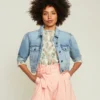 Veronica Beard New Arrivals Raina Short-Sleeved Denim Jacket