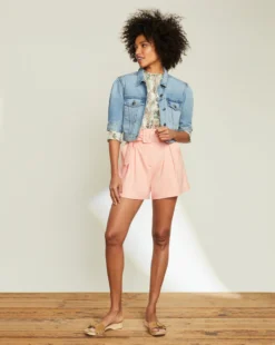 Veronica Beard New Arrivals Raina Short-Sleeved Denim Jacket