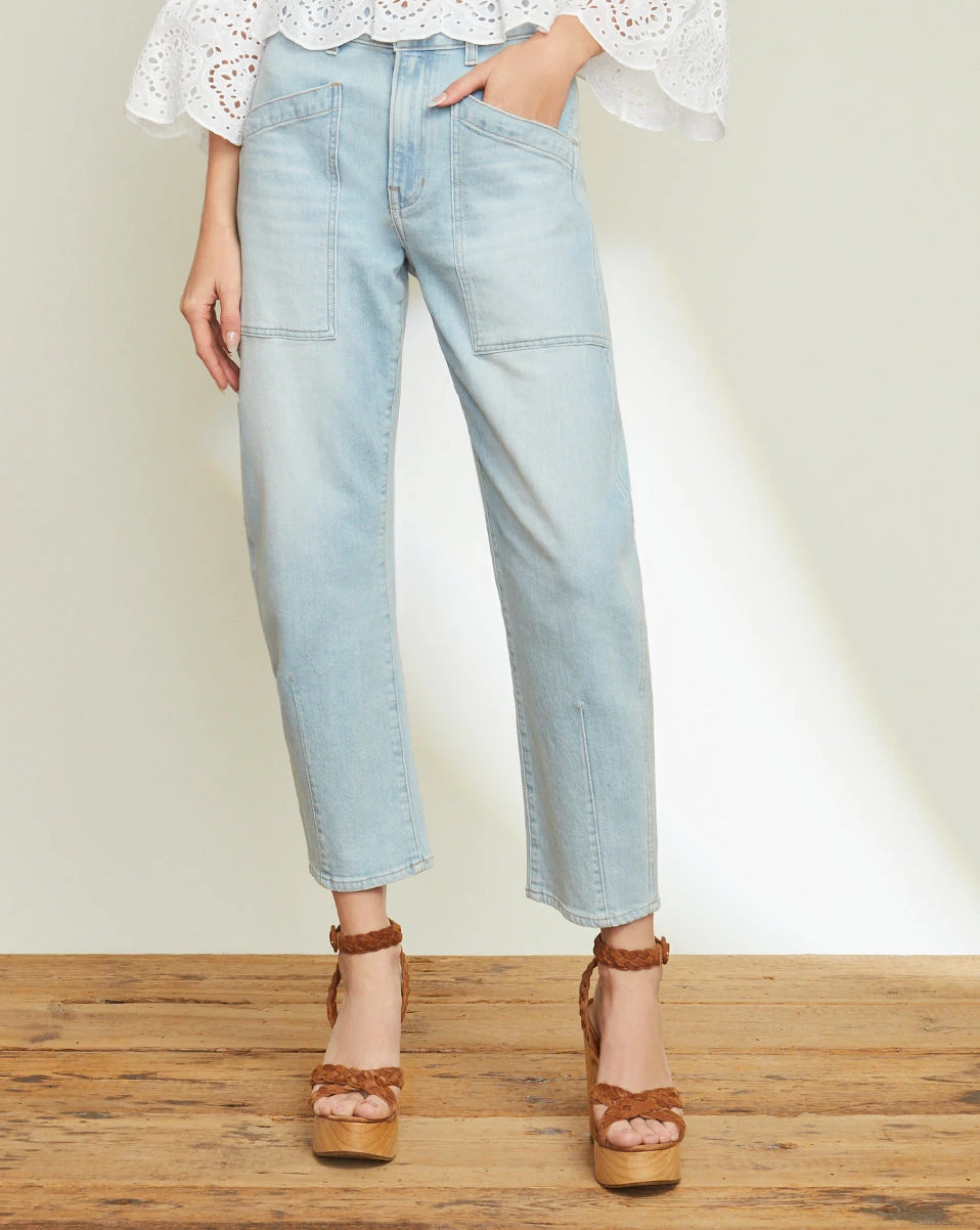 Veronica Beard Charlie Barrel-Leg Jean New Arrivals Veronica Beard Charlie Barrel-Leg Jean New Arrivals