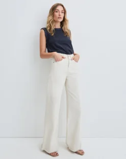 Veronica Beard New Arrivals Taylor Wide-Leg Jean | Raw Hem