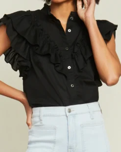 Veronica Beard Jaliyah Ruffled Top