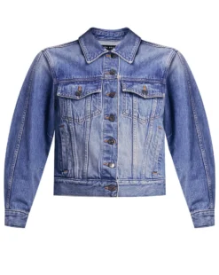 Veronica Beard Emmeline Puffed-Sleeve Denim Jacket
