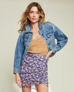 Veronica Beard Emmeline Puffed-Sleeve Denim Jacket