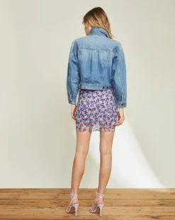 Veronica Beard Emmeline Puffed-Sleeve Denim Jacket