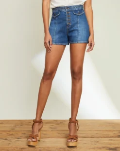 Veronica Beard New Arrivals Sophie Denim Short | Braided Waist