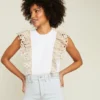 Veronica Beard Jadi Eyelet Ruffle Tee