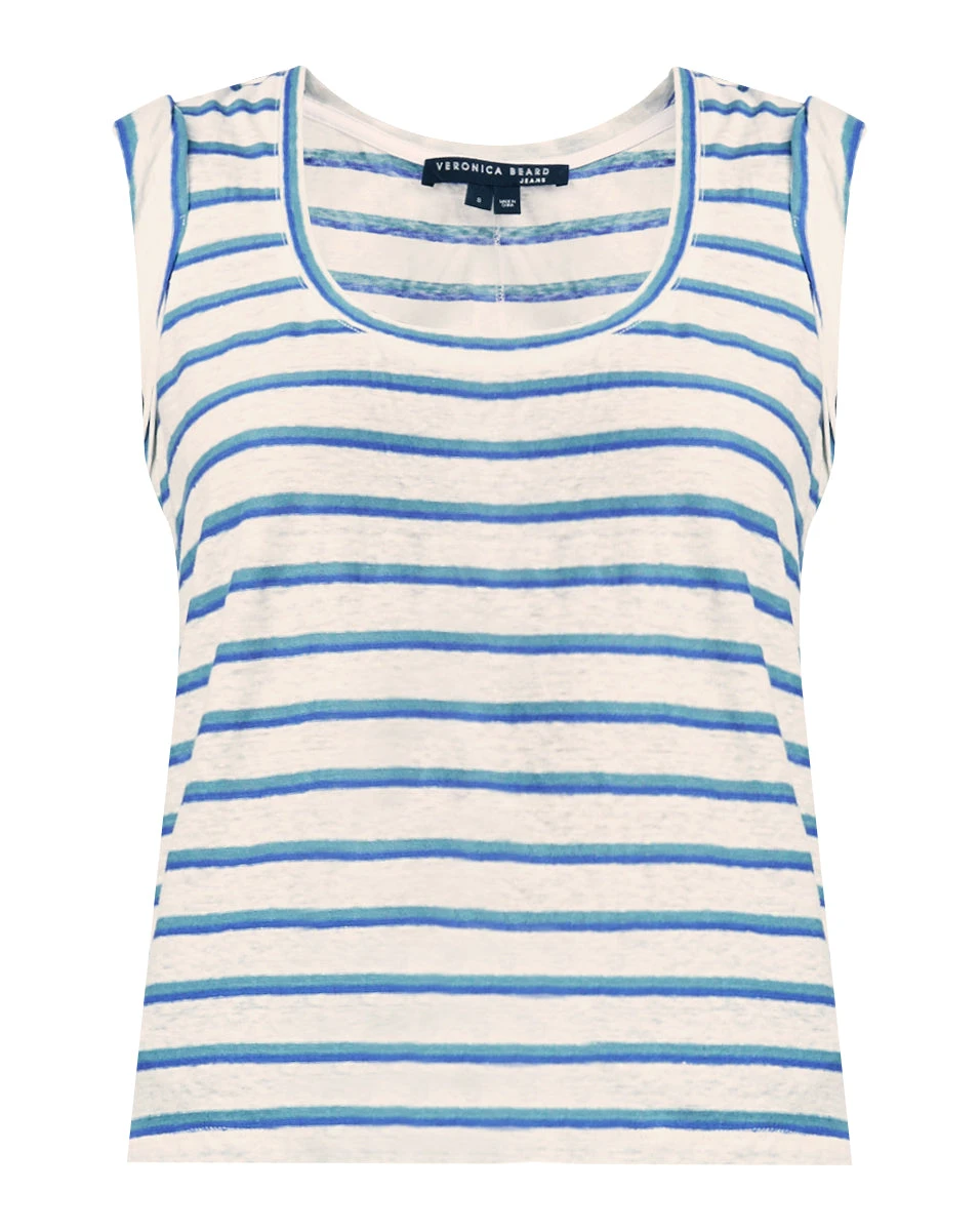 Veronica Beard New Arrivals Arion Linen Muscle Tee Veronica Beard New Arrivals Arion Linen Muscle Tee